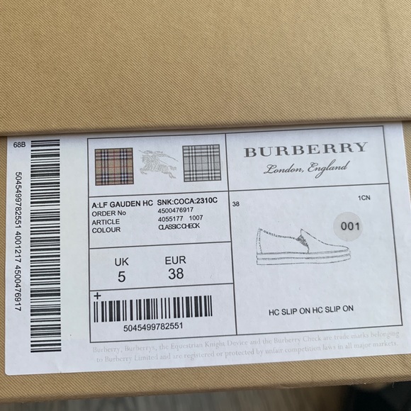 —-SOLD——-Womens Burberry Check Slip on Sneakers - Picture 6 of 7